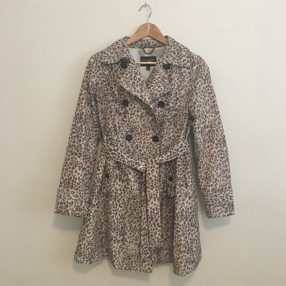 Leopard print trench coat